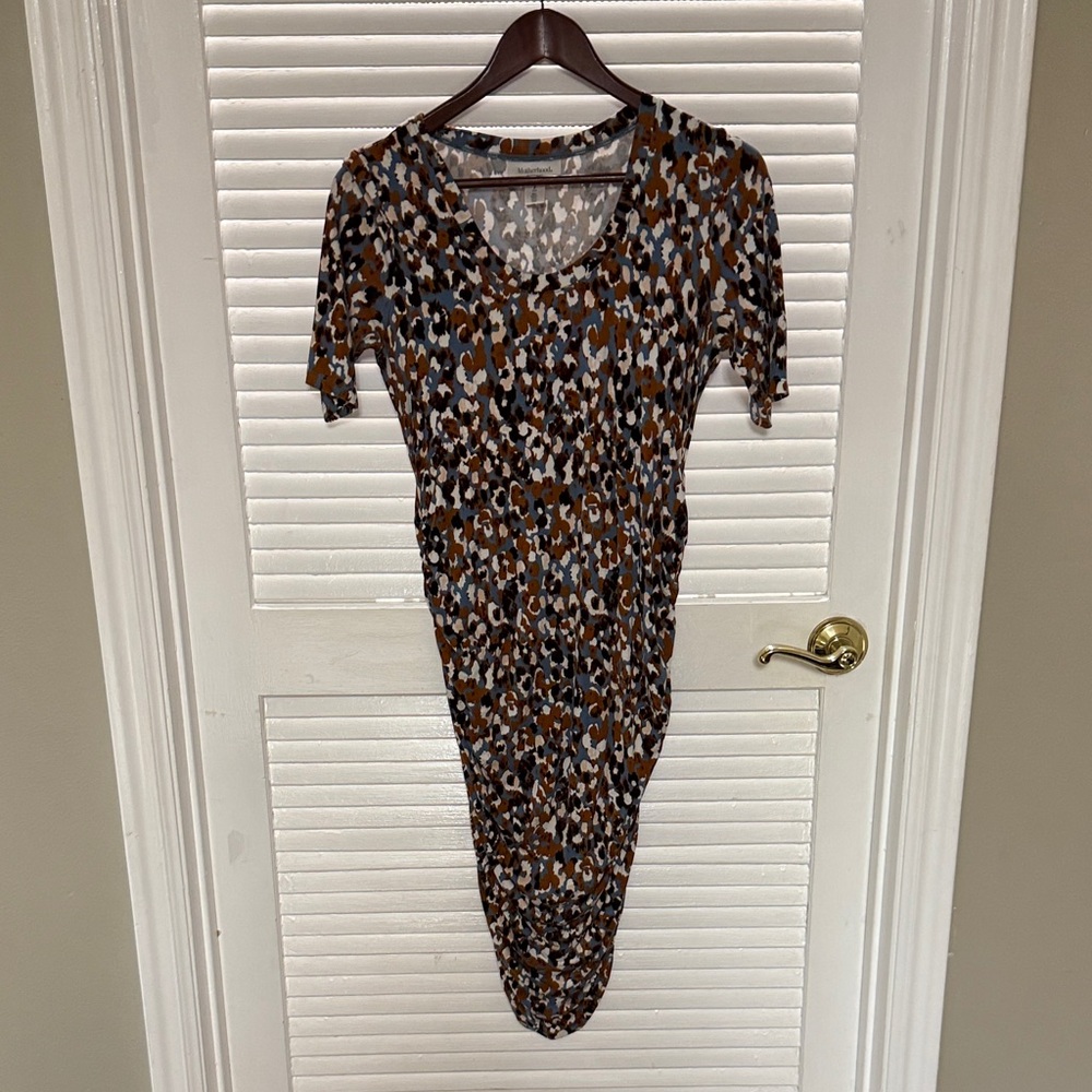 Motherhood Brown and Black Patterned Midi Dress